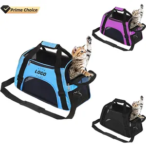 Custom Airline Approved Soft Sided Cat Dog Travel Bag Carrier Shoulder Sling Handbag Breathable Portable Pet Bag Travel