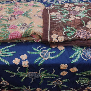 Latest Luxury Beaded Embroidered Net <b>Fabric</b> for Women <b>Eco</b> <b>Friendly</b> Handcrafted Tricot Nonwoven <b>Fabric</b> for Evening and Party - Product Image 4