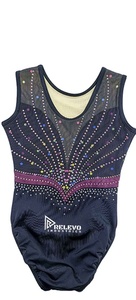 Maillot de Gimnasia Personalizado para Niñas, sin Mangas, con Pedrería, Malla, 220 GSM, Poliéster y Spandex, Transpirable y Elástico - Product Image 4