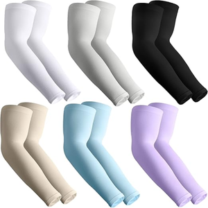 ปลอกแขนให้ความอบอุ่นสำหรับนักปั่นผู้ใหญ่วัสดุผ้าโพลีเอสเตอร์สแปนเด็กซ์ไร้รอยต่อป้องกันแสงแดด - Product Image 4