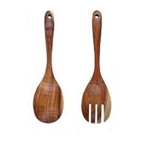 Ensemble d'ustensiles de cuisine en bois d'acacia de fantaisie exquis outils de salade maintenus avec cuillère à spatule - Product Image 3