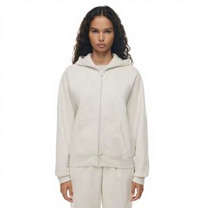 Sudadera con Capucha y Cremallera para Mujer, Corte Moderno, 465 GSM, Mezcla de Algodón, Estilo Urbano, Fabricante OEM, Etiqueta Privada Personalizada - Product Image 1