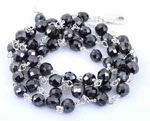 สร้อยคอเพชรโมอีสสีดำขนาด6มม. คุณภาพ AAA - Product Image 1