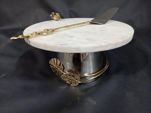 Elegante Soporte para Pastel de Resina con Cuchillo Desmontable y Bandeja para Servir Pastel, para Decoración de Cumpleaños, Herramientas para Servir y Organizar Pasteles - Product Image 6