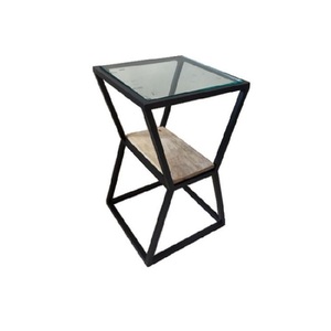 Meubles de salon meubles modernes pièce maîtresse table imbriquée finition or antique ensemble de table basse en métal avec dessus en verre - Product Image 3