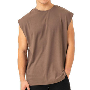 Camiseta sin mangas de algodón/poliéster de alta calidad, ropa informal de secado rápido para hombre, precio al por mayor, las mejores camisetas sin mangas hechas a medida - Product Image 3