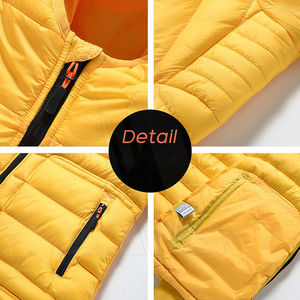 Logo personnalisé Veste chaude et légère d'extérieur pour hommes Manteau d'hiver à capuche en polyester Bouffant de bulles Vestes bouffantes avec capuche - Product Image 3