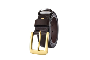 Genuine Leather <b>Belt</b> Black Cowhide Pin Buckle Rectangular Copper Formal Men's <b>Belt</b> Durable Solid Color - Product Image 6