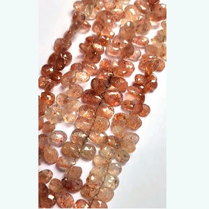 Cuentas de faceta de pera de piedra solar Natural de 4 hebras, lote de 588 CT, 8 pulgadas de longitud, piedras preciosas de cuarzo, gota de lágrima, Briolette, cuentas sueltas altas Iroc - Product Image 3