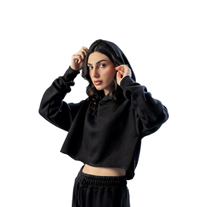 Pull à capuche Baggy imprimé sur le devant pour femmes de haute qualité 100% coton polaire surdimensionné poids lourd écologique - Product Image 4
