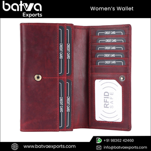 Cartera de Cuero Genuino de Alta Calidad para Mujer con Bloqueo RFID, Estilo Moderno Vintage, Cierre de Cremallera, Forro de Poliéster, Uso Diario - Product Image 3