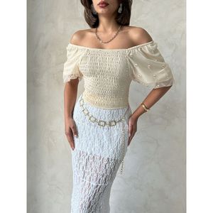 Chemisier en mousseline pour femme Topshow, orné de pierres, à motifs, vente en gros - Product Image 2