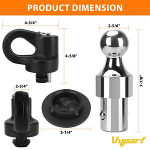Kit d'attelage col de cygne en acier Vypart 60692 avec boule de 30K 2-5/16 pouces pour certains modèles Silverado Sierra 2500 3500 HD, etc. - Product Image 3