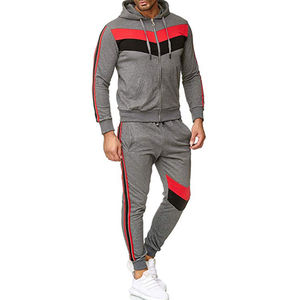 Conjuntos de chándal de poliéster y algodón 100% con precio al por mayor para hombre, chándal de entrenamiento de invierno con bolsillos con cremallera - Product Image 5