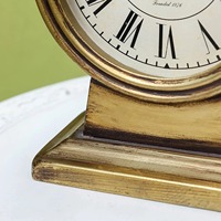 Reloj de Pared Náutico de Latón con Acabado Antiguo para Dormitorio, Diseño Art Deco con Temática de Boda, Funcionamiento Silencioso