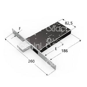 DOUBLE MAP LOCK 4 tours 3 clés 5100/06 paires de goujons 2 sous-fronts Façade en acier inoxydable - Product Image 1
