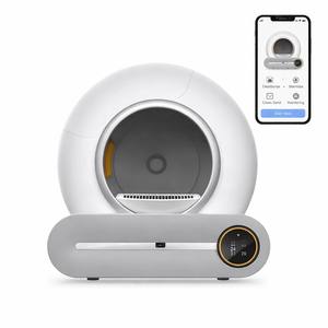 Meilleure qualité, vente chaude, litière pour chat en bois et alliage métallique, grande capacité 65L, accessoire de boîte à litière, installation facile, contrôle par application - Product Image 1