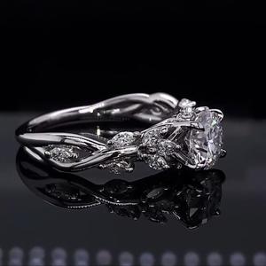 Bague solitaire exclusive en or rose avec diamant rond, bague en or rose 14 carats, 1,00 carat, diamants de laboratoire VS1 - Product Image 6