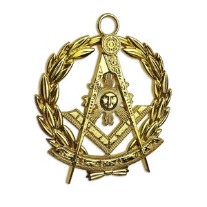 Secretario masónico Oficial Fraternal Regalia Colgante Oro Metal Cuero Artesanía Joya Secretario masónico Oficial Cuero - Product Image 2