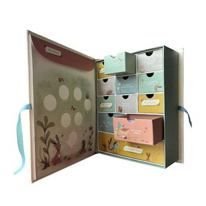 Boîte à souvenirs personnalisée en carton pour bébé avec enveloppe et 12 compartiments, calendrier <span class=keywords><strong>de</strong></span> <span class=keywords><strong>l</strong></span>'<span class=keywords><strong>avent</strong></span> pour enfants - Product Image 5