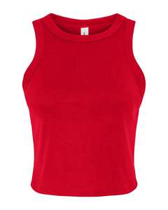 Racerback Tank Tops Yoga Tops Solid Red Blend 1019 WOMEN'S MICRO RIB RACER Cropped TANK Top - Product Image 1