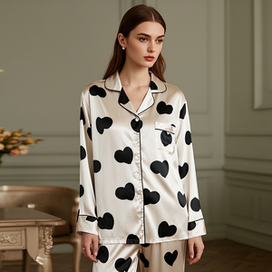 Conjunto de Pijama de Satén para Mujer, Elegante y Cómodo, Dos Piezas - Product Image 4