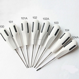 Ensemble de 8 élévateurs de racines luxatrices ergonomiques, instruments manuels de chirurgie dentaire et buccale, outils d'extraction dentaire en acier inoxydable - Product Image 1