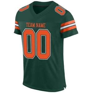 Camiseta de fútbol personalizada verde y naranja para hombre, cuello en V, manga corta, malla transpirable, estampado sublimado, nombre del equipo, cualquier nombre 00 - Product Image 2