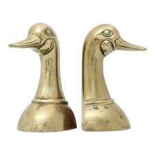Vintage Large Brass Duck Head <b>Bookend</b> Vintage Large Brass Duck Head <b>Bookend</b> Decorative Cast Iron Bird <b>Bookends</b>, Gold, - Product Image 3