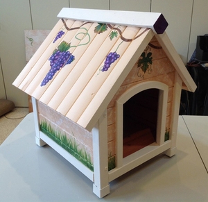 Cama para Mascotas Pintada a Mano con Diseño de Uvas y Viñedo, Arte Animal para Perros y Gatos + ENVÍO GRATUITO - Product Image 3