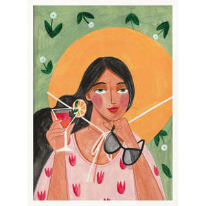 Mujer Bohemia Abstracta Moderna con Material de Papel de Cóctel - Product Image 3