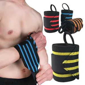 2 pezzi di cinturino regolabile elastico per polso avvolge bende per sollevamento pesi Powerlifting traspirante supporto per polso