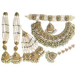 ชุดปักหินสีจีแบบดั้งเดิมสำหรับเจ้าสาวสร้อยคอสองชั้นทำจากสแตนเลสสำหรับงานแต่งงาน - Product Image 1