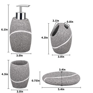 Ensemble d'accessoires de salle de bain en bois noir pour les maisons modernes avec une utilisation élégante et durable adaptée à la décoration et aux cadeaux de salle de bain - Product Image 4