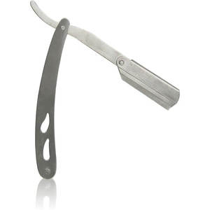 Rasoir de barbier à bord droit en acier inoxydable et 10 lames en acier inoxydable - Product Image 1