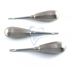 Ensemble de 3 élévateurs de racines Lindo Levien en acier inoxydable de qualité supérieure A + Instruments de chirurgie dentaire pour chirurgie buccale - Product Image 1
