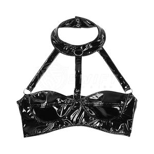 Soutien-gorge de sport en cuir pour femmes de haute qualité Nouveau style sexy respirant et imperméable-Fabriqué au Pakistan - Product Image 3