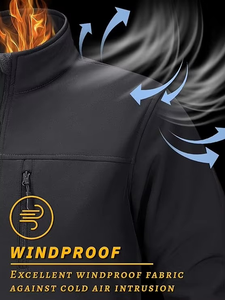 <b>Work</b> Wear Zipper Windproof Waterproof <b>Fleece</b> Lining Casual 5XL OEM New Custom Design Men's Unisex Softshell Jacket Winter - Product Image 4