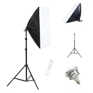 50x70cmカメラビデオスタジオ写真照明ソフトボックスキットLED照明、プロの写真用2.1M三脚スタンド付き