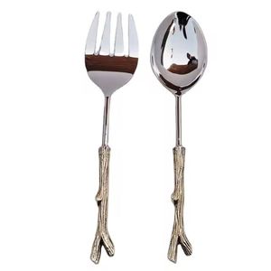 Ensemble de couverts en acier inoxydable de haute qualité en laiton de qualité supérieure jetable pour le mariage à l'hôtel et le service de table - Product Image 1