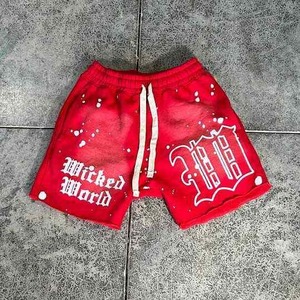 Summer Sun Dyed Faded Sweat Shorts Active Wear 100% Cotton Jogger Vintage Distressed Custom Printing Logo Shorts for Men - Product Image 4