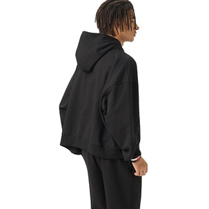 Nueva Sudadera con capucha recortada de gran tamaño personalizada de alta calidad para hombre, Sudadera con capucha de algodón pesado de 400gsm para hombre - Product Image 3