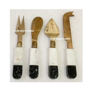 Elegante juego de vajilla con mango de grano de madera, acero inoxidable de seguridad alimentaria, combinación de vajilla occidental simple de moda - Product Image 2