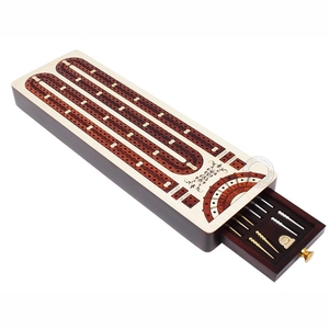 Bộ trò chơi <span class=keywords><strong>cribbage</strong></span> bằng gỗ thanh lịch-Bảng liên tục 3 người chơi thủ công với inlay trang trí và chốt bằng đồng gỗ trò chơi <span class=keywords><strong>cribbage</strong></span> - Product Image 1