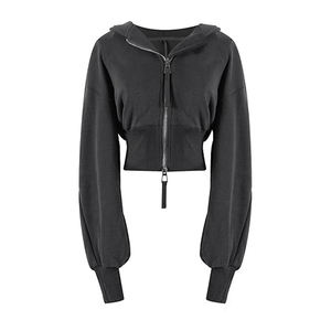 เสื้อครอปแบบมีซิปของผู้หญิงเสื้อครอปผ้าฝ้ายโพลีเอสเตอร์ทำจากฝรั่งเศส - Product Image 3