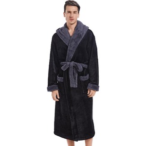 Ensemble Peignoir de Bain Spa en Velours avec Logo Personnalisé 2025 Peignoir Doux à Capuche Extra Long de Luxe avec Grande Poche pour Homme - Product Image 2