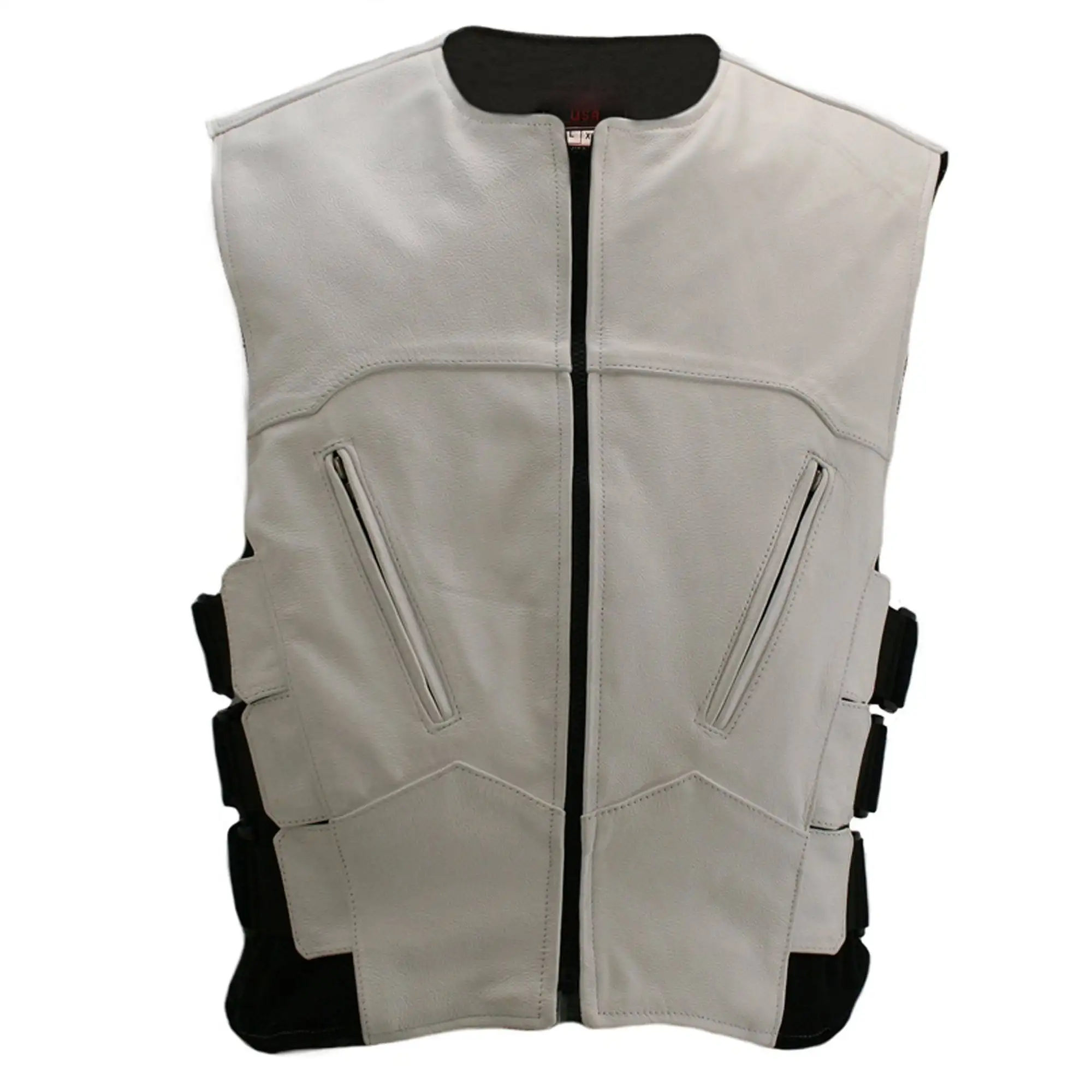 Low Price Men Leather Vest Plus Size Leather Vest For Men Biker Wholesale Factory Manufacturer Vests