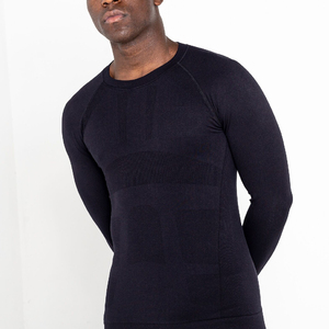 Men's Casual Slim Winter <b>Thermal</b> Underwear Set Stand Collar Canvas <b>Fleece</b> with Zipper Closure Embroidered Front Logo OEM Service - Product Image 5