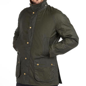 Chubasquero acolchado con cremallera informal de invierno de lona al por mayor OEM y chaqueta cortavientos impermeable para unisex - Product Image 1