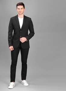 Vente en gros de blazers classiques noirs pour hommes, coupe élégante et ajustée, pour le bureau et les événements, disponibles au prix de gros - Product Image 3